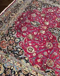 Kaszmirowy Mashhad  Sygnowany perski dywan z Iranu  Wełna kork 242x340 — ujęcie 4