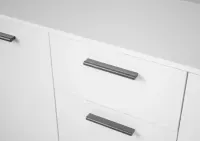 Komoda biała z szufladami i szafkami do sypialni salonu 120x85x35cm — ujęcie 5