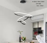 Lampa wisząca ring 20/40/60cm żyrandol LED 120 W — ujęcie 2