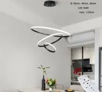 Lampa wisząca ring 20/40/60cm żyrandol LED 120 W — ujęcie 2