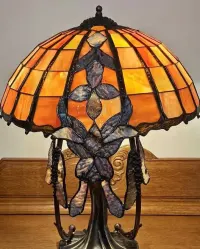 Piękna Lampa witrażowa (w stylu Tiffany) FLYING LADY 50x46cm,wys.54cm-stan idealny — ujęcie 4