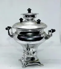 Samowar miniatura pamiątka ZSRR stal nierdzewna dekoracja vintage PRL — ujęcie 4