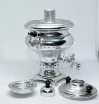Samowar miniatura pamiątka ZSRR stal nierdzewna dekoracja vintage PRL — ujęcie 3