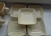 Serwis kwadratowy cappuccino porcelana filiżanki talerzyki kwadratowe — ujęcie 3