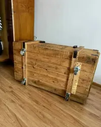 Skrzynia na kołach Loft design mebel stolik szafka ruchoma antyk — ujęcie 3