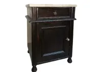 Szafka nocna / stolik vintage z blatem ala marmur – po renowacji — ujęcie 3