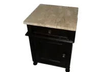 Szafka nocna / stolik vintage z blatem ala marmur – po renowacji — ujęcie 4