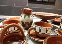 Tradycyjna ceramika bułgarska, zestaw pawie oko. Vintage. — ujęcie 5