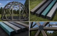 Tworzywo nie drewno!!! trwała!!! Kula geodezyjna szara Zadaszenie BASENU KOPUŁA GEODEZYJNA GEODOME DOME HOUSE ALTANA GLAMPING Szklarnia Strefa relaksu — ujęcie 5