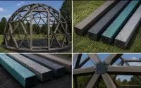Tworzywo nie drewno!!! trwała!!! Kula geodezyjna szara Zadaszenie BASENU KOPUŁA GEODEZYJNA GEODOME DOME HOUSE ALTANA GLAMPING Szklarnia Strefa relaksu — ujęcie 5