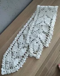 Wąski bieżnik szydełkowe rękodzieło serwetka serweta 95cm — ujęcie 4