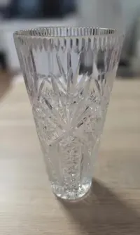 Wazon kryształowy PRL 26 cm - prawdziwy kryształ — ujęcie 2