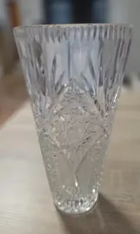 Wazon kryształowy PRL 26 cm - prawdziwy kryształ — ujęcie 3