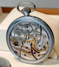 Zegarek Kieszonkowy Molnija Mołnia „Błyskawica” Mechaniczny 15 Kamieni Manual Brązowa Tarcza Rzadki — ujęcie 2