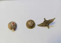 Zestaw przypinek - Orzeł II RP - PRON - Korpusówka wojsk lotniczych — ujęcie 2