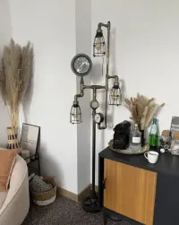 Industrialna lampa loftowa sprowadzona z Bali, wykonana ręcznie na zamówienie. — ujęcie 4