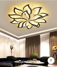 Lampa sufitowa LED Kwiat Lotosu czarny 130 W ,14 listków — ujęcie 4