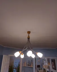 Lampy wiszące, drewno i metal, 5x E14 — ujęcie 2