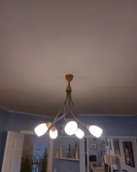 Lampy wiszące, drewno i metal, 5x E14 — ujęcie 2