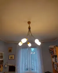 Lampy wiszące, drewno i metal, 5x E14 — ujęcie 3