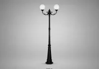 Lampa latarnia ogrodowa, uliczna wysokość 290cm 2x kula 30cm  FV — ujęcie 4