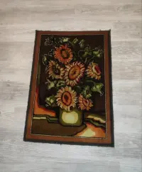 Przepiękny dywan, obraz ścienny słoneczniki PRL.
Wymiar 69x98 cm. — ujęcie 4