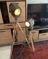 Stara lampa podlogowa zabytek Prl  Loft vintage — ujęcie 4