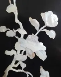 Ekskluzywna komoda chińska Chinoiserie - czarna laka i bogata inkrustacja masą perłową. Antyk. — ujęcie 3
