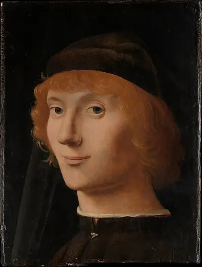 Portrait of a Young Man — Antonello da Messina (Antonello di Giovanni d'Antonio) — praca Anna Sokołowski, Lublin