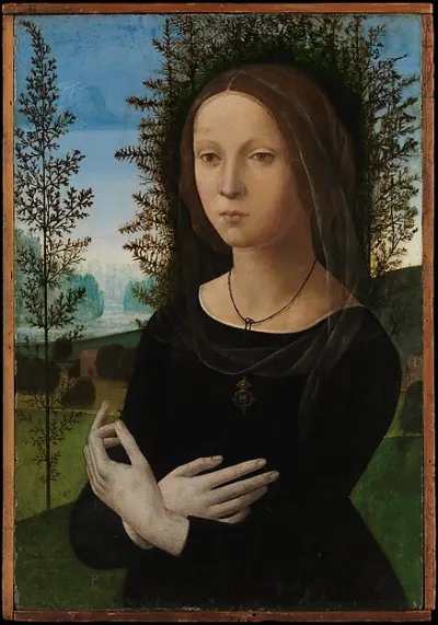 Portrait of a Young Woman — Lorenzo di Credi (Lorenzo d'Andrea d'Oderigo) — praca Adam Kowalczyk, Szczecin