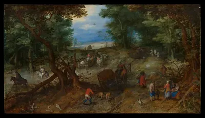 A Woodland Road with Travelers — Jan Brueghel the Elder — praca Katarzyna Czajka, Rzeszów