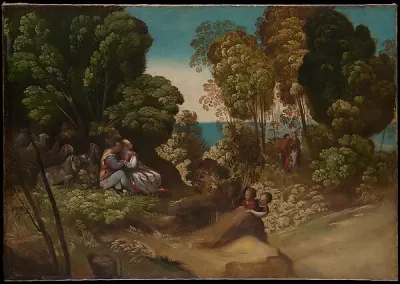 The Three Ages of Humans — Dosso Dossi (Giovanni de Lutero) — praca Jakub Wiśniewska, Olsztyn