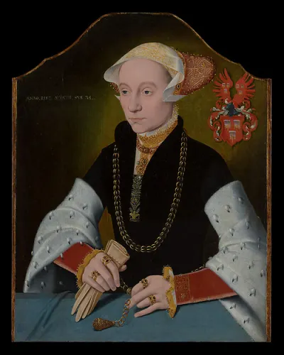 Portrait of a Woman of the Slosgin Family of Cologne — Barthel Bruyn the Younger — praca Kamil Krawczyk, Łódź