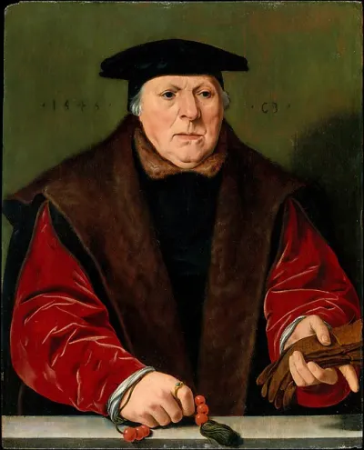 Portrait of a Man with a Rosary — Jan Cornelisz Vermeyen — praca Weronika Jabłońska, Szczecin