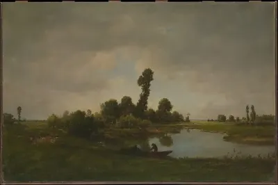 A River Landscape — Théodore Rousseau — praca Grzegorz Witkowski, Katowice