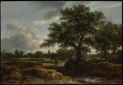 Landscape with a Village in the Distance — Jacob van Ruisdael — praca Łukasz Wójcik, Bydgoszcz