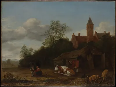 Barnyard Scene — Anthonie van Borssom — praca Agnieszka Zając, Zielona Góra