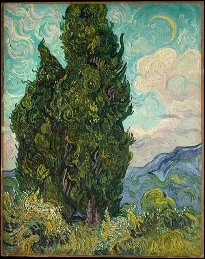 Cypresses — Vincent van Gogh — praca Natalia Górska, Bydgoszcz
