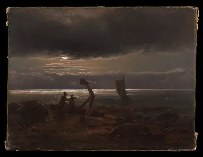Mother and Child by the Sea — Johan Christian Dahl — praca Beata Jabłońska, Szczecin