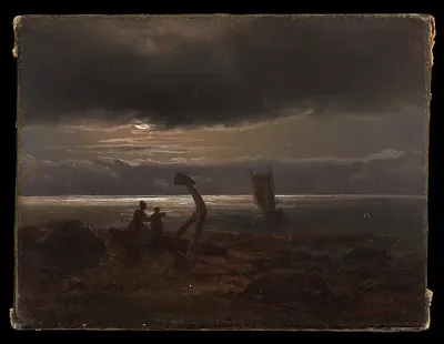 Mother and Child by the Sea — Johan Christian Dahl — praca Beata Jabłońska, Szczecin