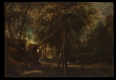 A Forest at Dawn with a Deer Hunt — Peter Paul Rubens — praca Natalia Górska, Bydgoszcz
