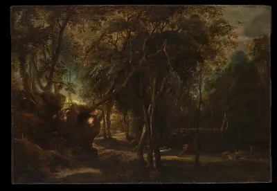 A Forest at Dawn with a Deer Hunt — Peter Paul Rubens — praca Natalia Górska, Bydgoszcz
