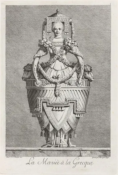 Mascarade à la Grecque; Suite des Vases; and [Cheminées] — Ennemond Alexandre Petitot — praca Barbara Baran, Olsztyn