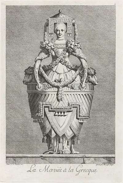 Mascarade à la Grecque; Suite des Vases; and [Cheminées] — Ennemond Alexandre Petitot — praca Barbara Baran, Olsztyn