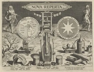 New Inventions of Modern Times [Nova Reperta], Title Plate — Jan Collaert I — praca Natalia Lewandowski, Poznań