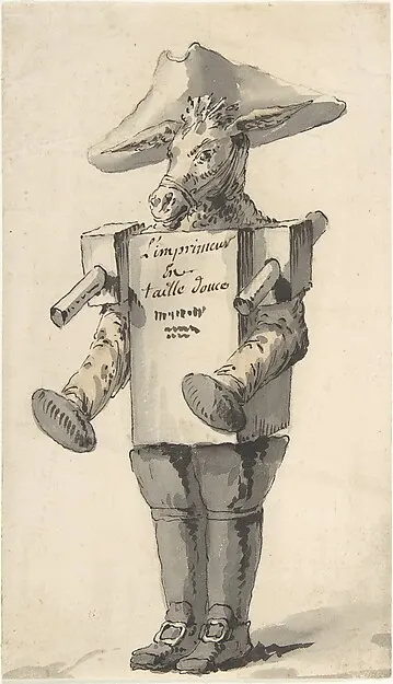 Caricature of a Printer — Jean Charles Delafosse — praca Aleksandra Sokołowski, Lublin