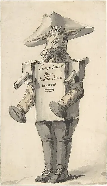 Caricature of a Printer — Jean Charles Delafosse — praca Aleksandra Sokołowski, Lublin