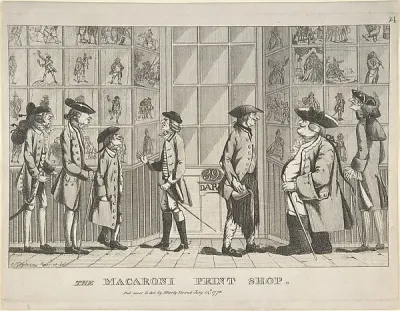 The Macaroni Print Shop — Edward Topham — praca Monika Czajka, Rzeszów