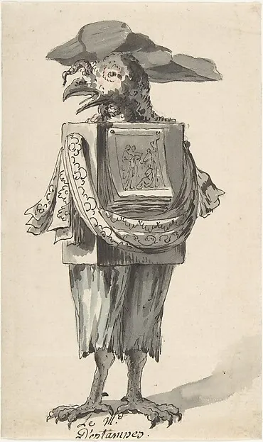 Caricature of a Print seller — Jean Charles Delafosse — praca Sebastian Wiśniewska, Olsztyn