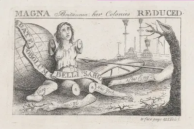 Magna Britannia: Her Colonies Reduced — Benjamin Franklin — praca Patryk Sikora, Wrocław